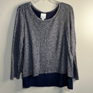 Sunday Navy Blue Layered Sweater Size Large